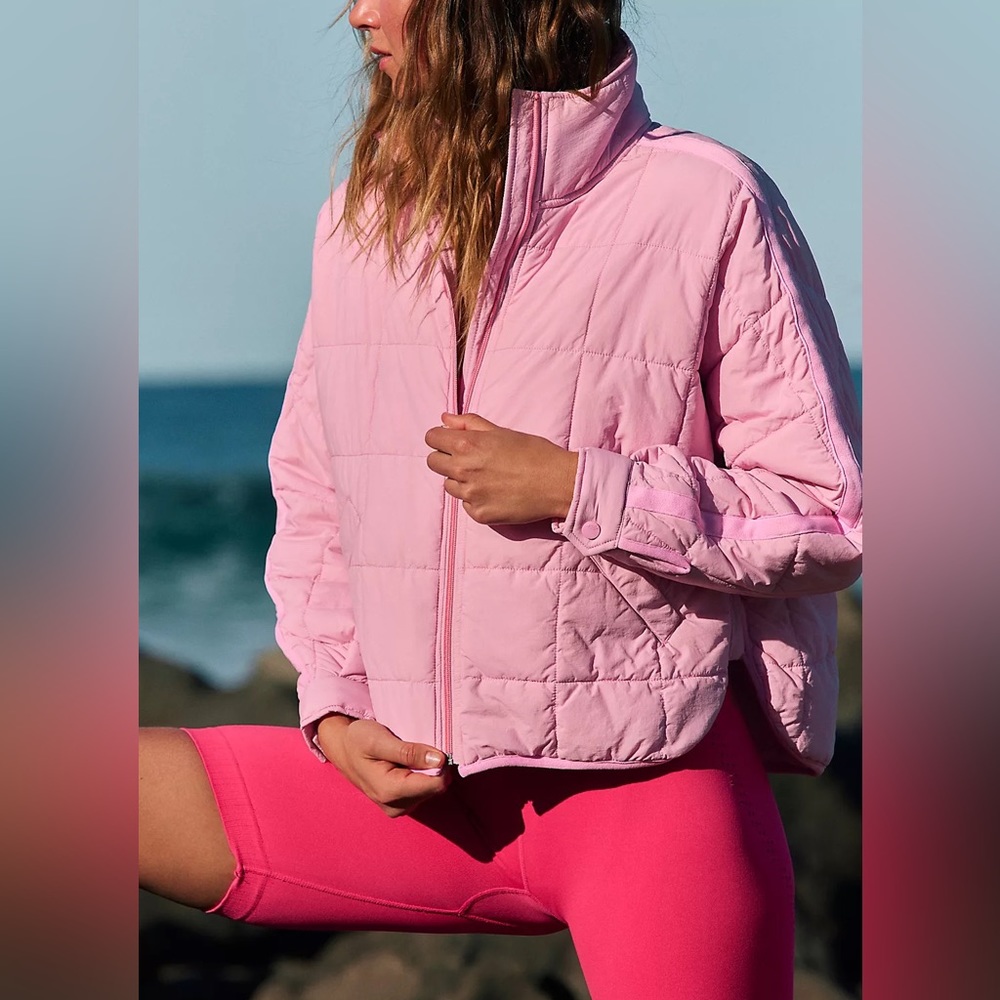 Free People Pink Quilted Puffer Jacket - Picture 2 of 15